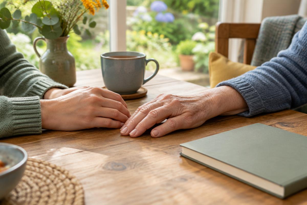 Two people sharing quiet practical support